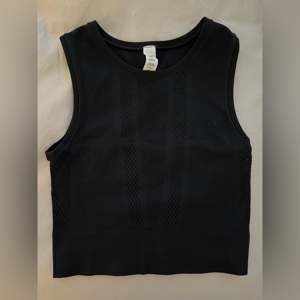 Athleta black mudra crop tank top XXS/XS